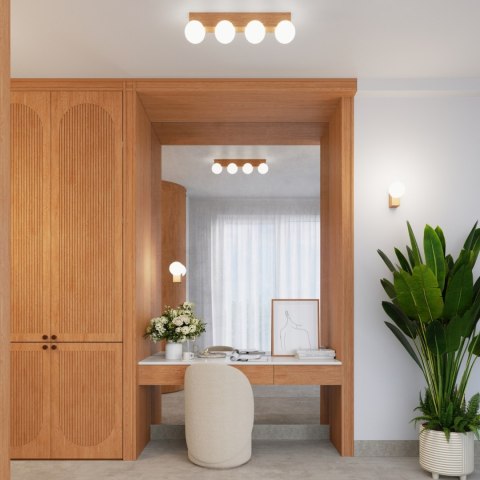 Sollux Lighting Plafon BULBO 2 naturalne drewno