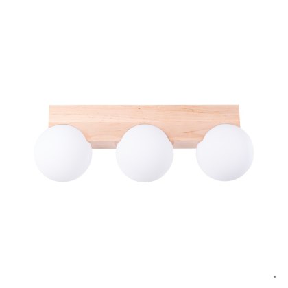 Sollux Lighting Plafon BULBO 3 naturalne drewno