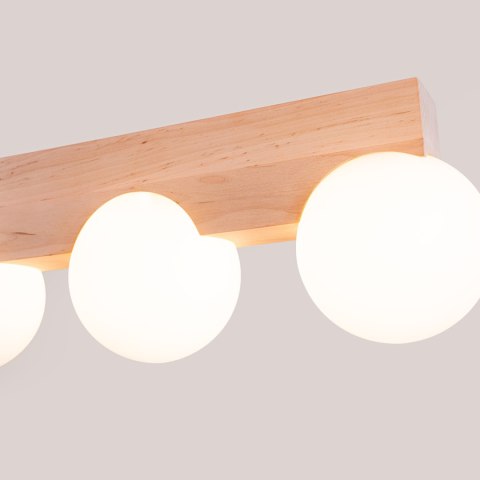 Sollux Lighting Plafon BULBO 3 naturalne drewno