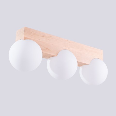 Sollux Lighting Plafon BULBO 3 naturalne drewno