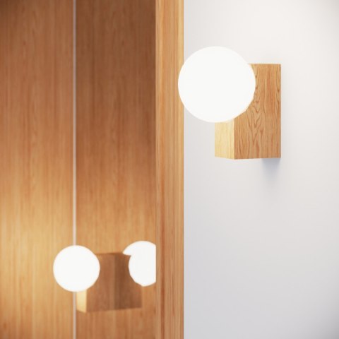 Sollux Lighting Plafon BULBO 3 naturalne drewno