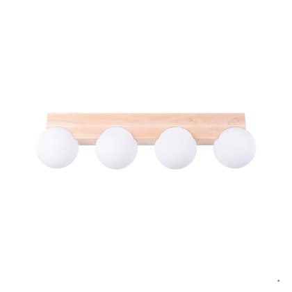 Sollux Lighting Plafon BULBO 4 naturalne drewno