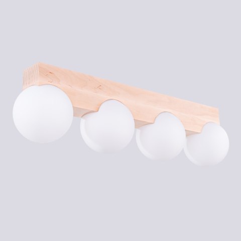 Sollux Lighting Plafon BULBO 4 naturalne drewno