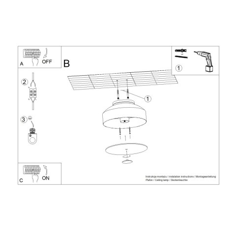 Sollux Lighting Plafon OMIQ czarny