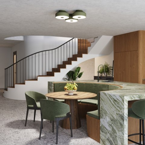 Sollux Lighting Plafon OMIQ zielony oliwkowy