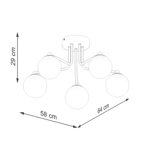 Sollux Lighting Żyrandol ASTRAL 5 czarny