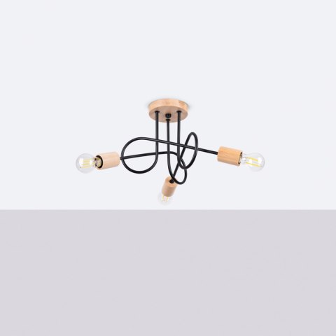 Sollux Lighting Żyrandol EMBER 3 czarny