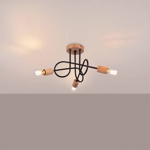 Sollux Lighting Żyrandol EMBER 3 czarny