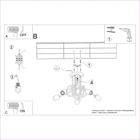 Sollux Lighting Żyrandol EMBER 5 biały