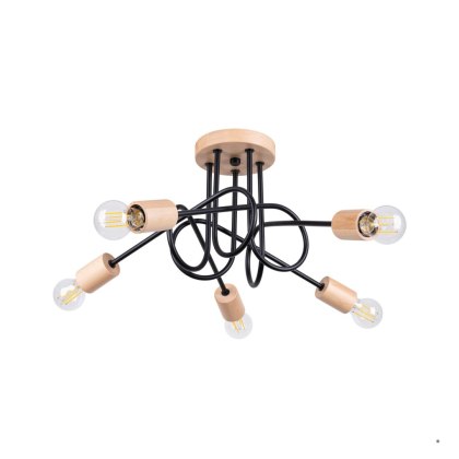 Sollux Lighting Żyrandol EMBER 5 czarny
