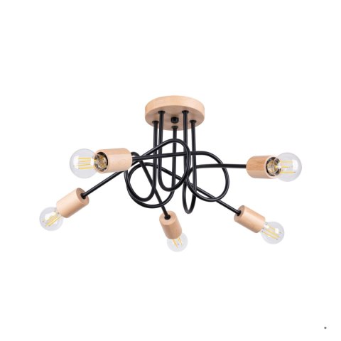 Sollux Lighting Żyrandol EMBER 5 czarny