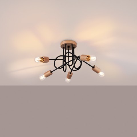 Sollux Lighting Żyrandol EMBER 5 czarny