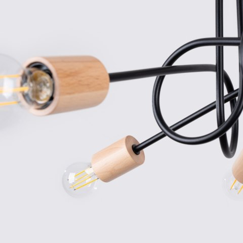 Sollux Lighting Żyrandol EMBER 5 czarny
