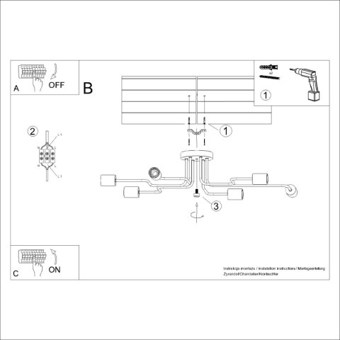 Sollux Lighting Żyrandol TIMBO 6 biały