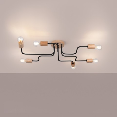 Sollux Lighting Żyrandol TIMBO 6 czarny