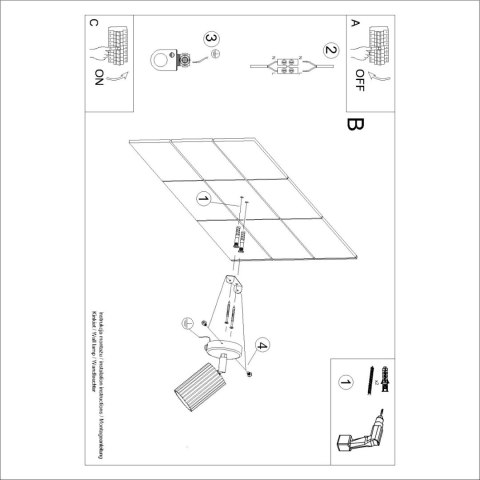 Sollux Lighting Kinkiet KARBON taupe z włącznikiem