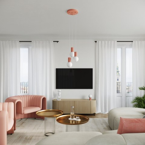 Sollux Lighting Lampa wisząca HALO 1 brzoskwiniowa