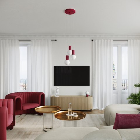 Sollux Lighting Lampa wisząca HALO 1 burgund