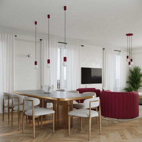 Sollux Lighting Lampa wisząca HALO 1 burgund