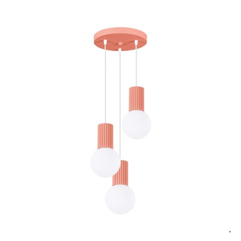 Sollux Lighting Lampa wisząca HALO 3P brzoskwiniowa
