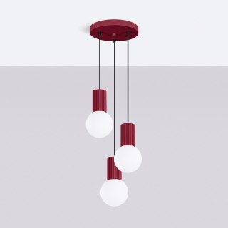 Sollux Lighting Lampa wisząca HALO 3P burgund