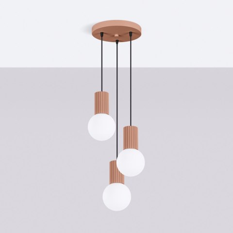 Sollux Lighting Lampa wisząca HALO 3P mocca