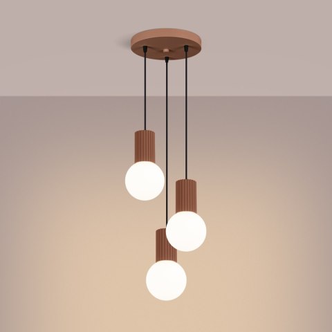 Sollux Lighting Lampa wisząca HALO 3P mocca