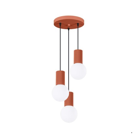Sollux Lighting Lampa wisząca HALO 3P ochra czerwona
