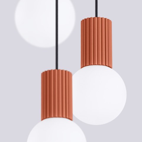 Sollux Lighting Lampa wisząca HALO 3P ochra czerwona