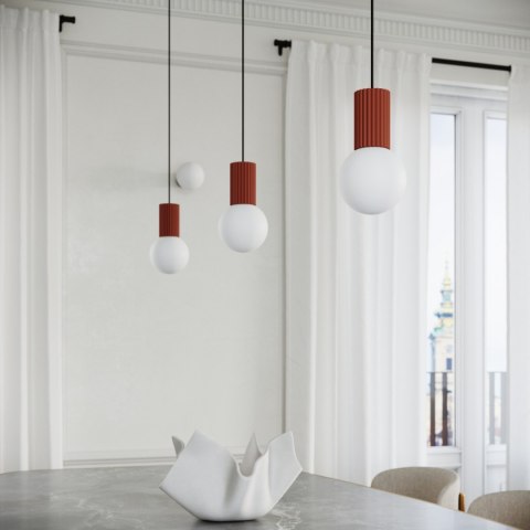 Sollux Lighting Lampa wisząca HALO 3P ochra czerwona