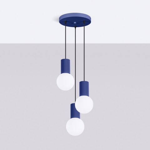 Sollux Lighting Lampa wisząca HALO 3P ultramaryna