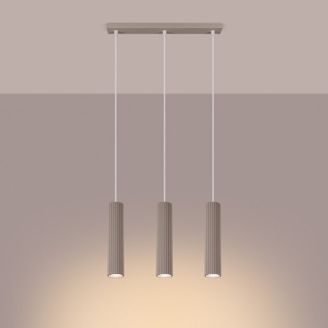 Sollux Lighting Lampa wisząca KARBON 3L taupe