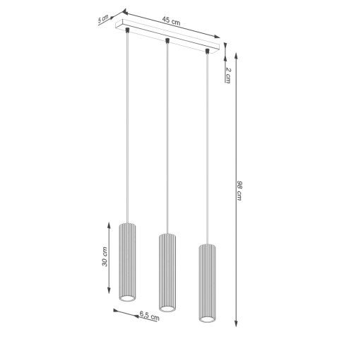 Sollux Lighting Lampa wisząca KARBON 3L taupe
