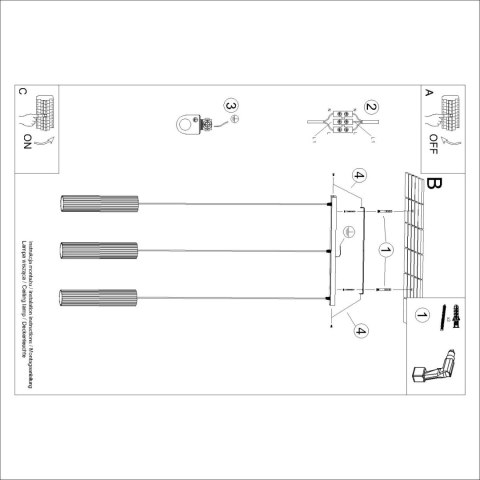 Sollux Lighting Lampa wisząca KARBON 3L taupe