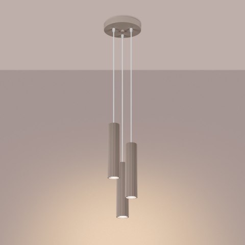 Sollux Lighting Lampa wisząca KARBON 3P taupe