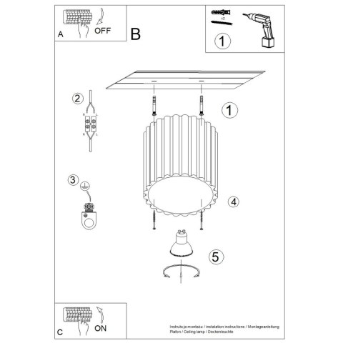 Sollux Lighting Plafon AURA 1 beżowy GU10