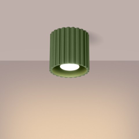 Sollux Lighting Plafon AURA 1 zielony oliwkowy GU10