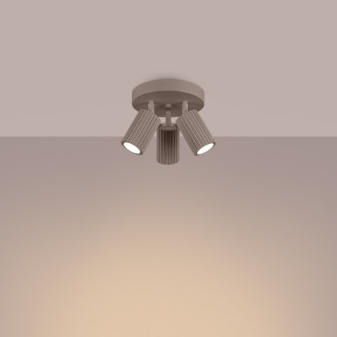 Sollux Lighting Plafon KARBON 3P taupe