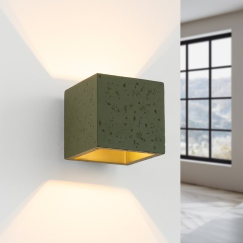 Sollux Lighting Kinkiet QUAD beton zielona oliwka