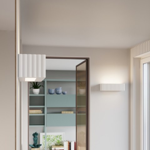 Sollux Lighting Kinkiet ceramiczny RIGATA biały