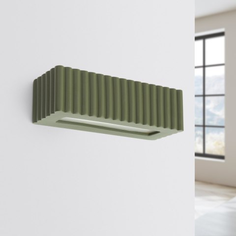 Sollux Lighting Kinkiet ceramiczny RIGATA zielony oliwkowy