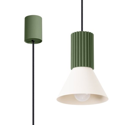 Sollux Lighting Lampa wisząca ESTRIA 1 beżowa/zielona oliwka