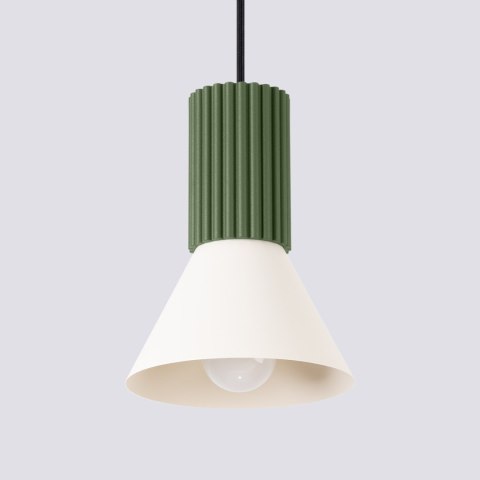 Sollux Lighting Lampa wisząca ESTRIA 1 beżowa/zielona oliwka