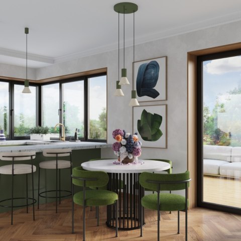 Sollux Lighting Lampa wisząca ESTRIA 1 beżowa/zielona oliwka