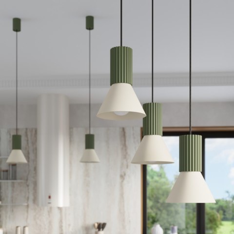 Sollux Lighting Lampa wisząca ESTRIA 1 beżowa/zielona oliwka