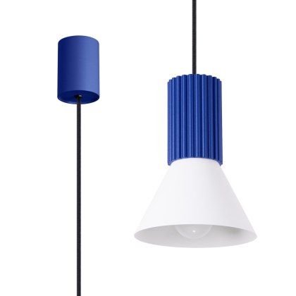 Sollux Lighting Lampa wisząca ESTRIA 1 biała/ultramaryna