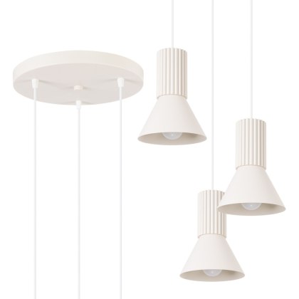 Sollux Lighting Lampa wisząca ESTRIA 3P beżowa