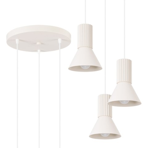 Sollux Lighting Lampa wisząca ESTRIA 3P beżowa