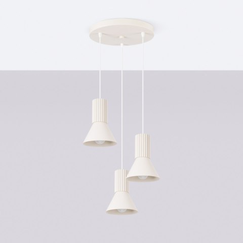 Sollux Lighting Lampa wisząca ESTRIA 3P beżowa