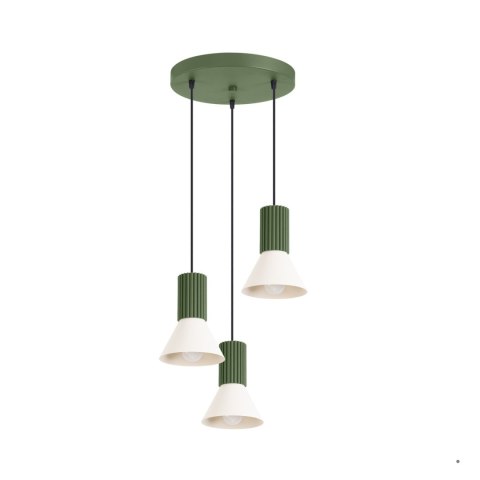 Sollux Lighting Lampa wisząca ESTRIA 3P beżowa/zielona oliwka